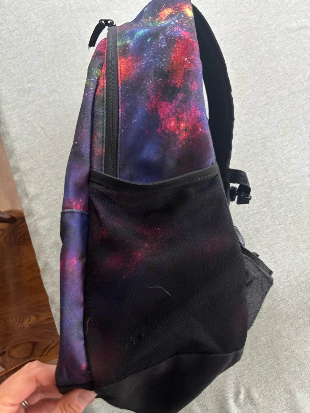 Lands' End Galaxy-Print Backpack in Purple with Multicolor Accents